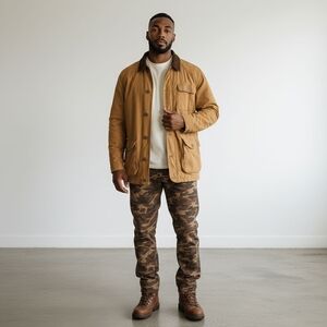 Orvis Brown Chore Coat Sz XL Barn Jacket Corduroy Collar Outdoors